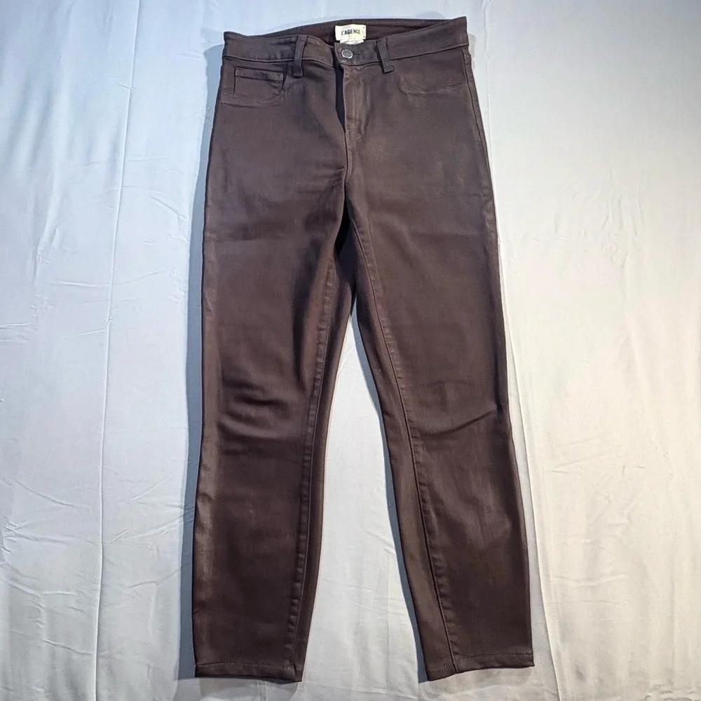 LAGENCE Margot Brown Coated High Rise Skinny Ankle Jeans Sz 29 🧡 - Picture 10 of 10